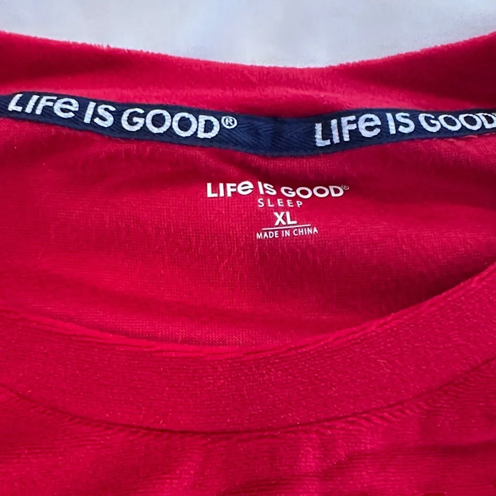 Life Is Good Red Pajama Top - Picture 3 of 3